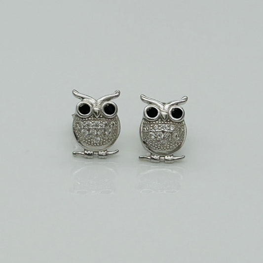 Z956ER Black Eyes Owl Earrings