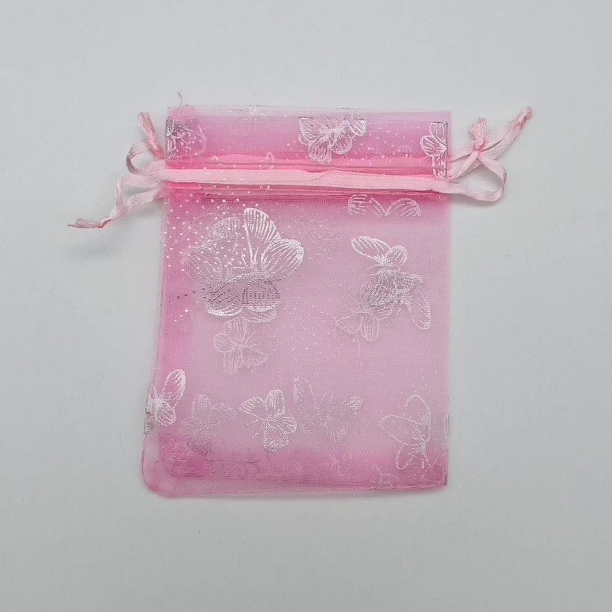 BT115 4.5X4mm. Organza Bags  Pink