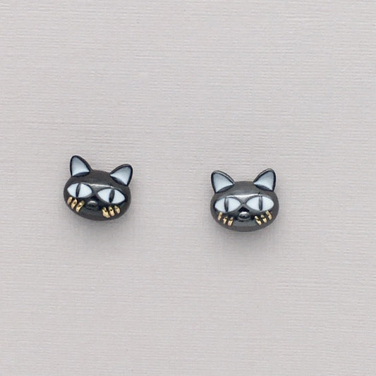 S1577 Black Cat Earrings