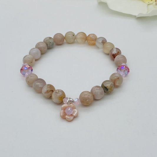 ST1584BL Cherry Blossom Bracelet 7.5"