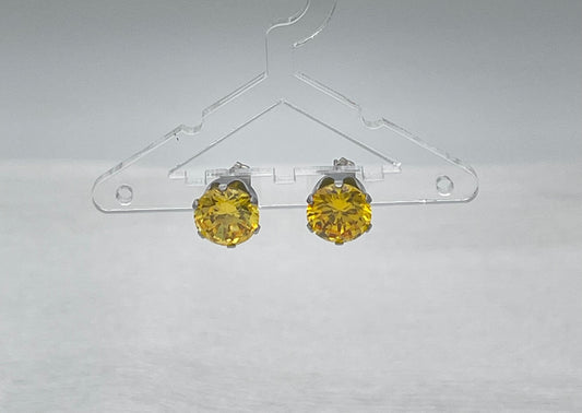SS1314 Yellow Post Earrings 8mm.