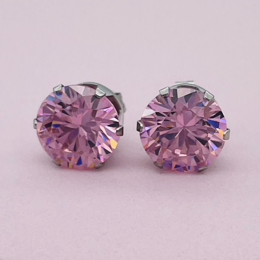 SS1314 Pink Post Earrings 10mm.