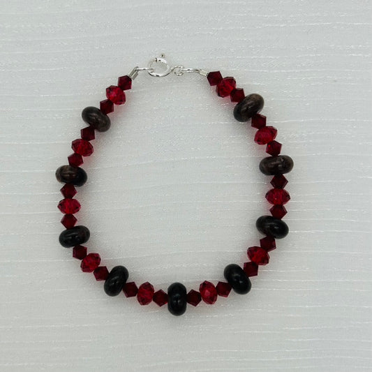 ST1837BL Garnet Bracelet 7"