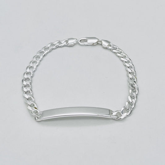 S1654BL Curb ID Bracelet 8mm. X 9"