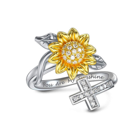 Z1803R Sunflower With  Cross Ring