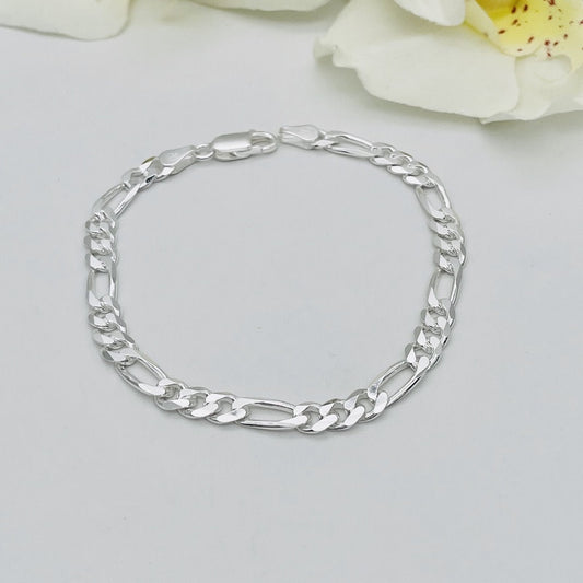 S900CH Figaro Bracelet  5.5mm. X 8"