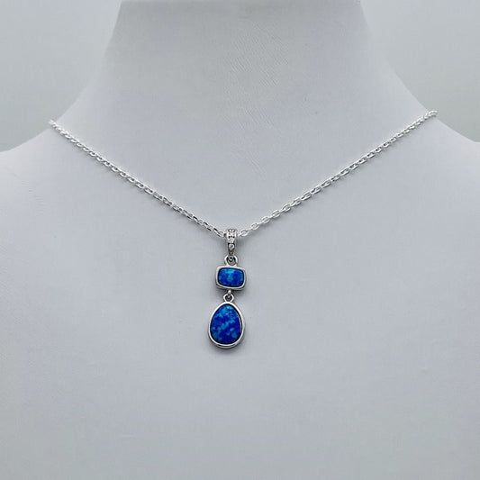 ST1574NL Blue Opal Necklace 18"