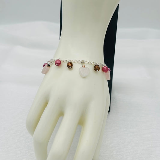 ST1317BL Rose Quartz Bracelet 7"