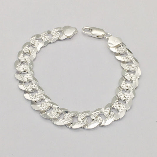 S1549 Curb Pave Bracelet 11mm. X 9"