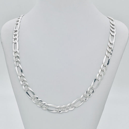 S1137 Flat Figaro Pave Chain 6.7mm. X 26"