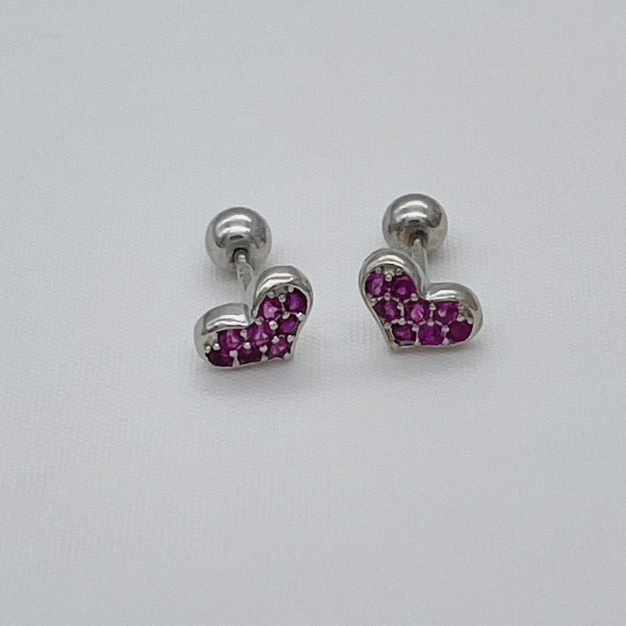 Z1784 Pink Heart Earrings