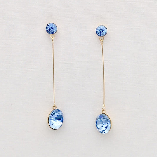 SS955 Gold Plated Blue Earrings