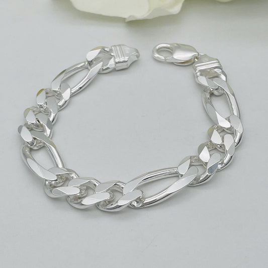 S870BL Figaro Bracelet  10.9mm. X 8"
