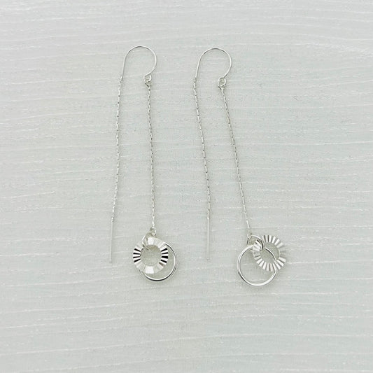 S1564 Thread Earrings  with Circles