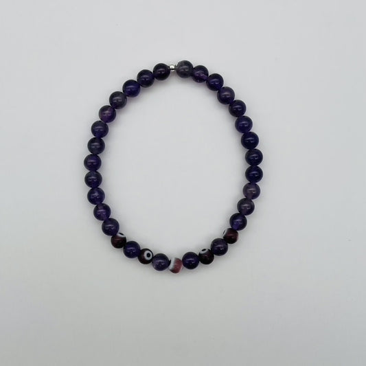 ST1754BL Amethyst  Eyes Bracelet 8"
