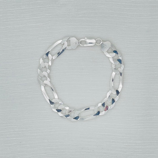 S1770BL Super Flat Figaro Pave Bracelet  7.7mm. X 8"