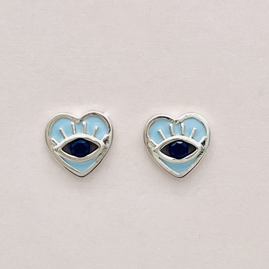 Z1557 Heart With Eye Earrings 8mm.