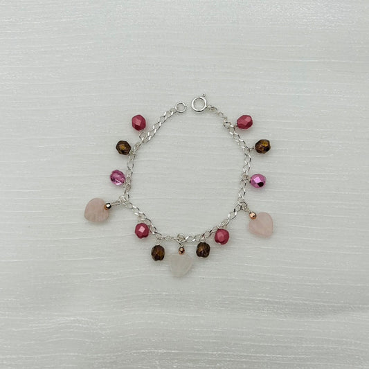 ST1317BL Rose Quartz Bracelet 7"