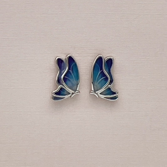 S1735 Blue Butterfly Earrings