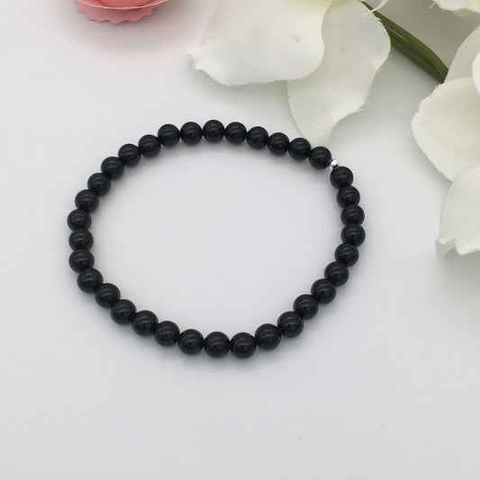 ST1152BL Black Onyx Bracelet 6mm. X 8"