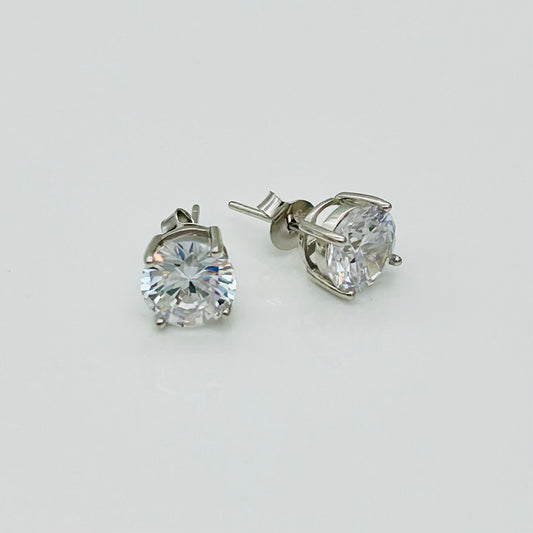 Z435ER Clear brilliant Cut Round Earrings