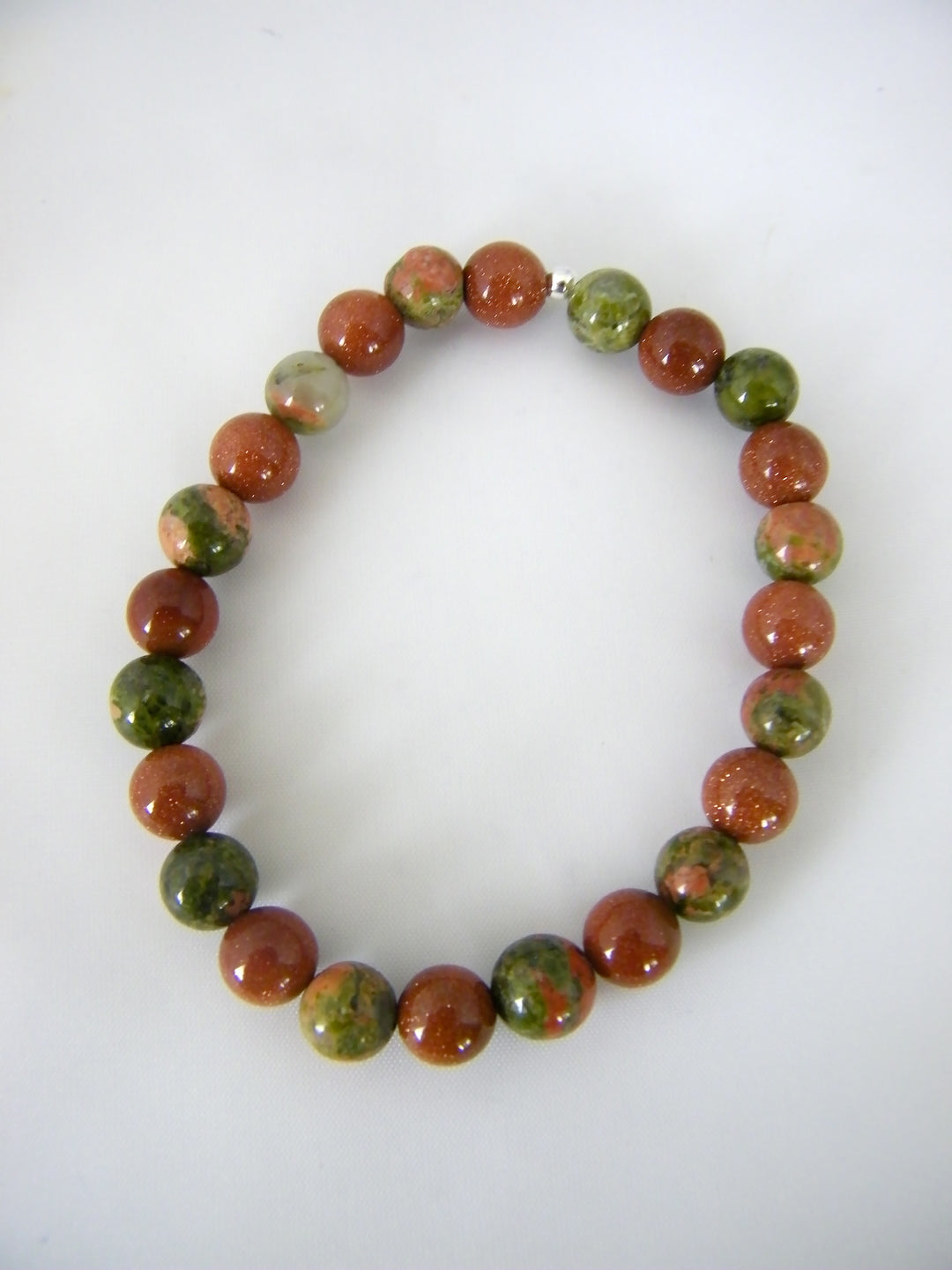 ST1065BL Unakite Bracelet  7"
