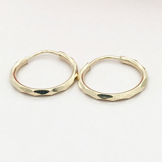 G16 14K Gold Hoop Earrings  1.5.mm. X 14mm.
