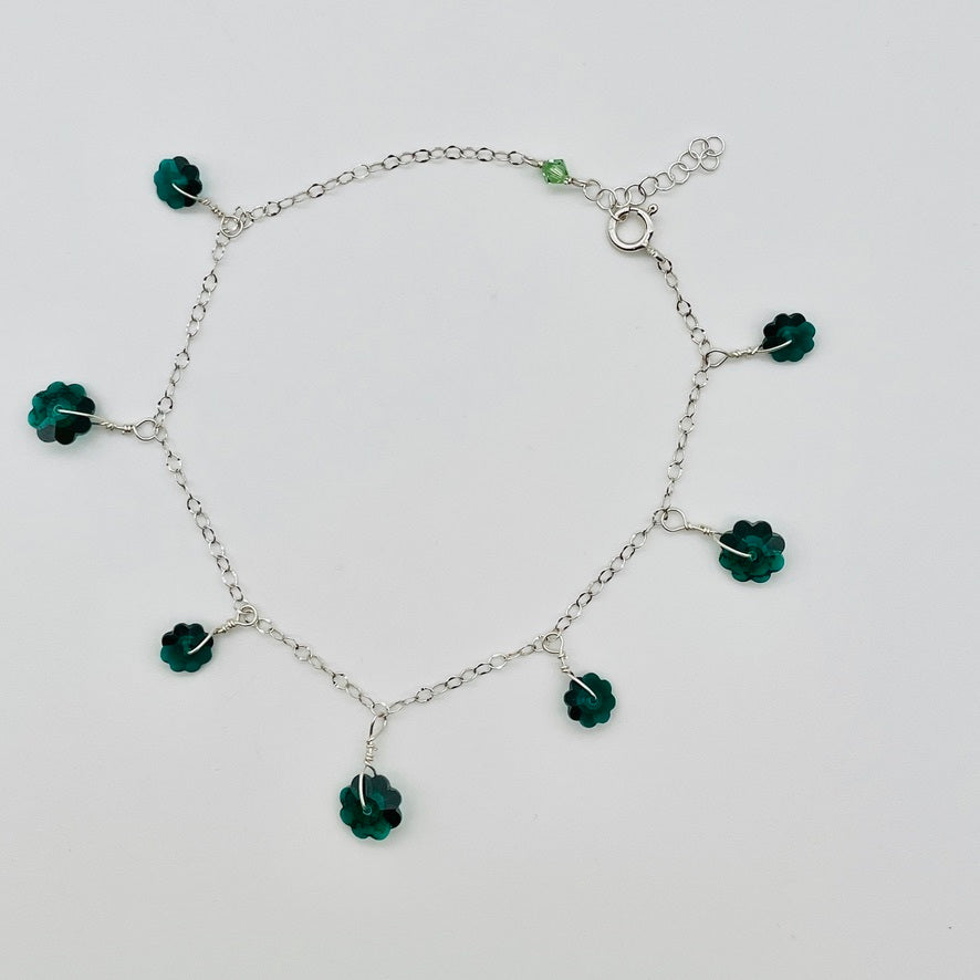 C1226 SW Green Anklet 10"
