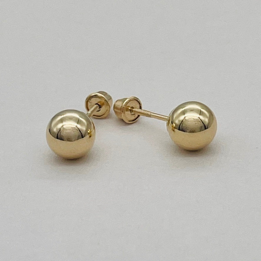 14KG03 Ball Earrings 6mm.