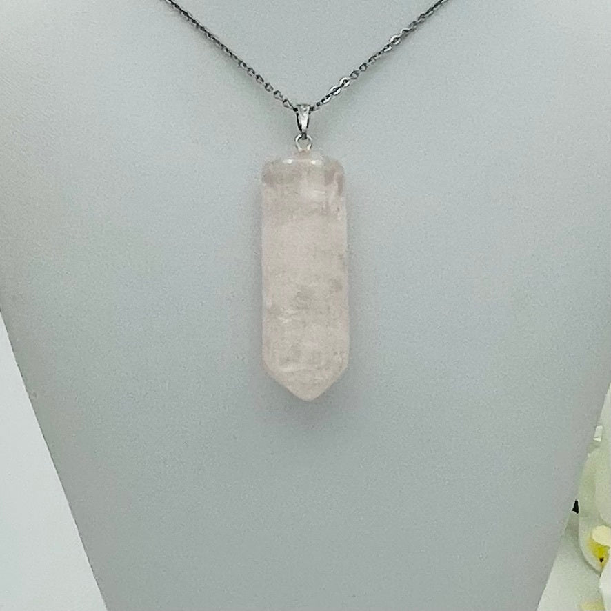ST1145 Rose Quartz Pendant 2" Long