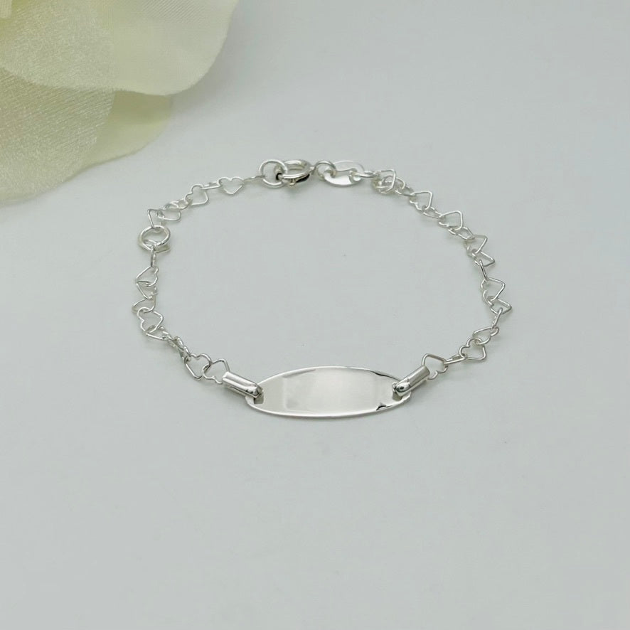 CH964BL Hearts ID Bracelet  6"