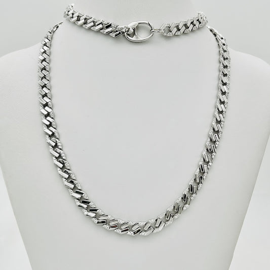 Z1856 Curb Link Pave Chain 6mm. x 24"