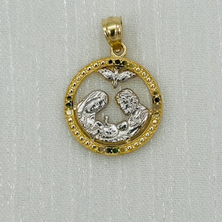 G346P 14K Gold Bautizo Pendant 20mm. X 15mm.