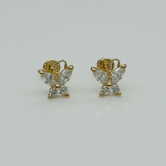 14KG192 Clear Butterfly Earrings
