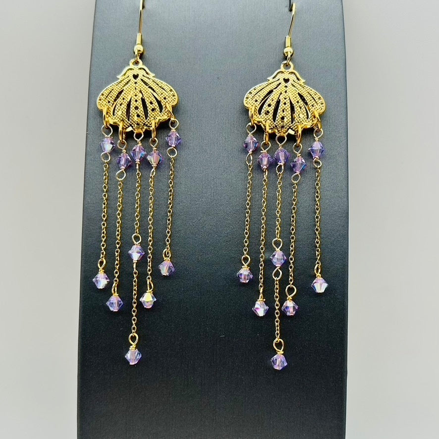 SS1570ER  Earrings Lilac Austria Crystals Earrings