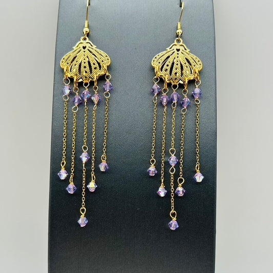 SS1570ER  Earrings Lilac Austria Crystals Earrings