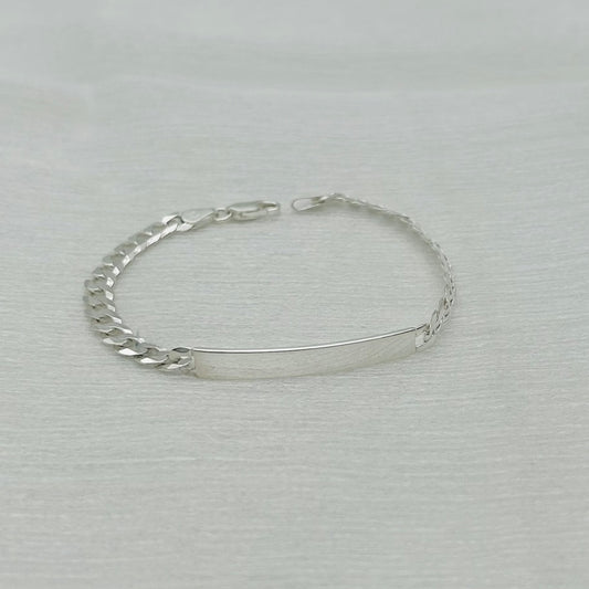 S1084BL Curb ID Bracelet 5mm. X 8"