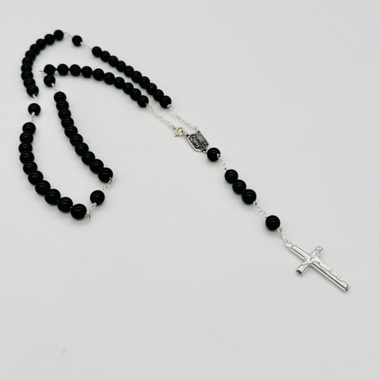 ST870 Rosary onyx 8mm. x 24"