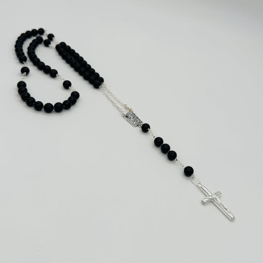 ST870 Onyx Rosary 8mm.28"