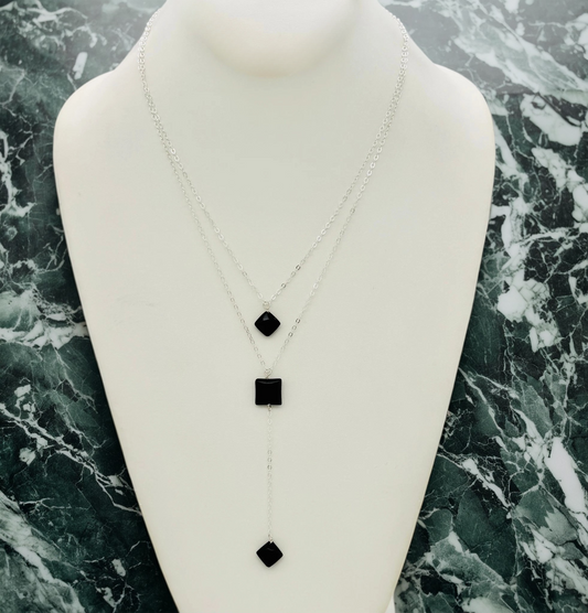 ST1157 Onyx Necklace 20"
