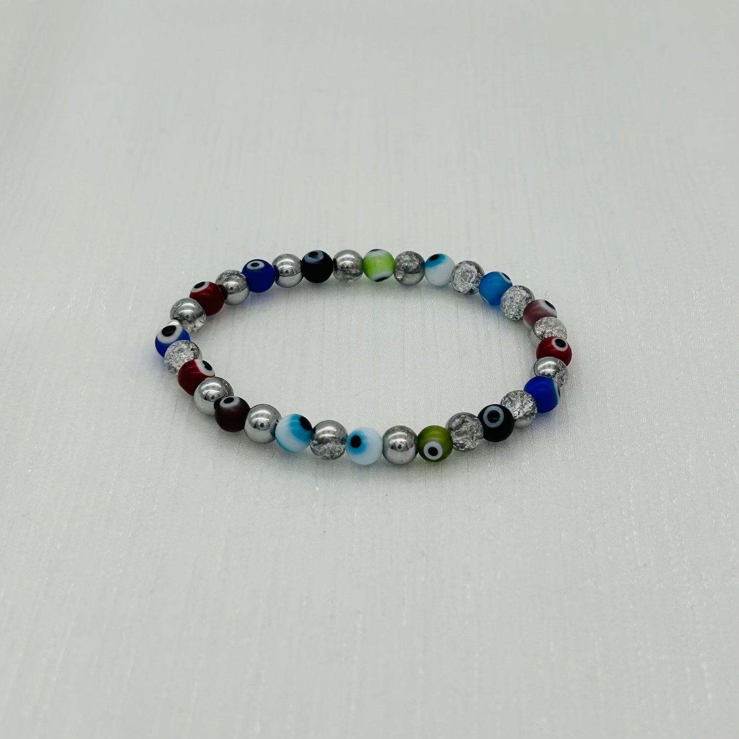 ST1792BL Rock Crystal with Eyes Bracelet 7"