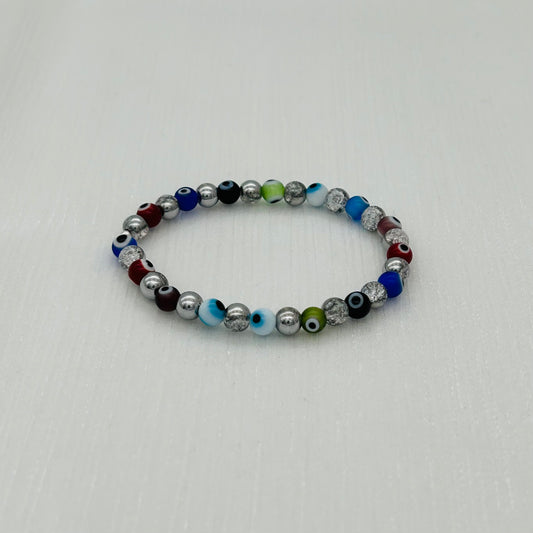 ST1792BL Rock Crystal with Eyes Bracelet 7"