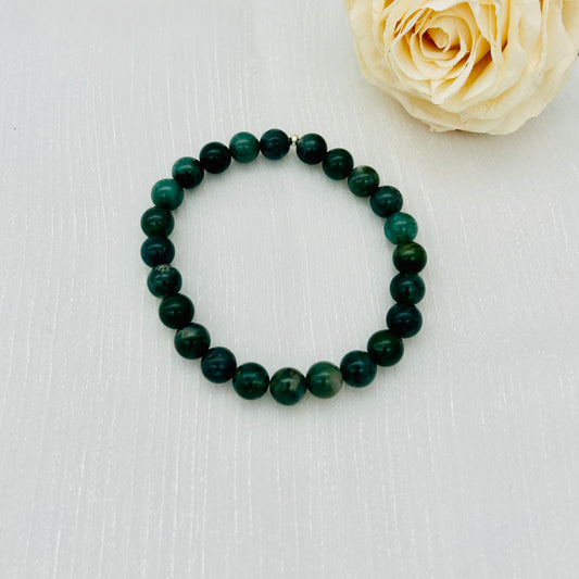 ST1249BL Moss Agate Bracelet 8"