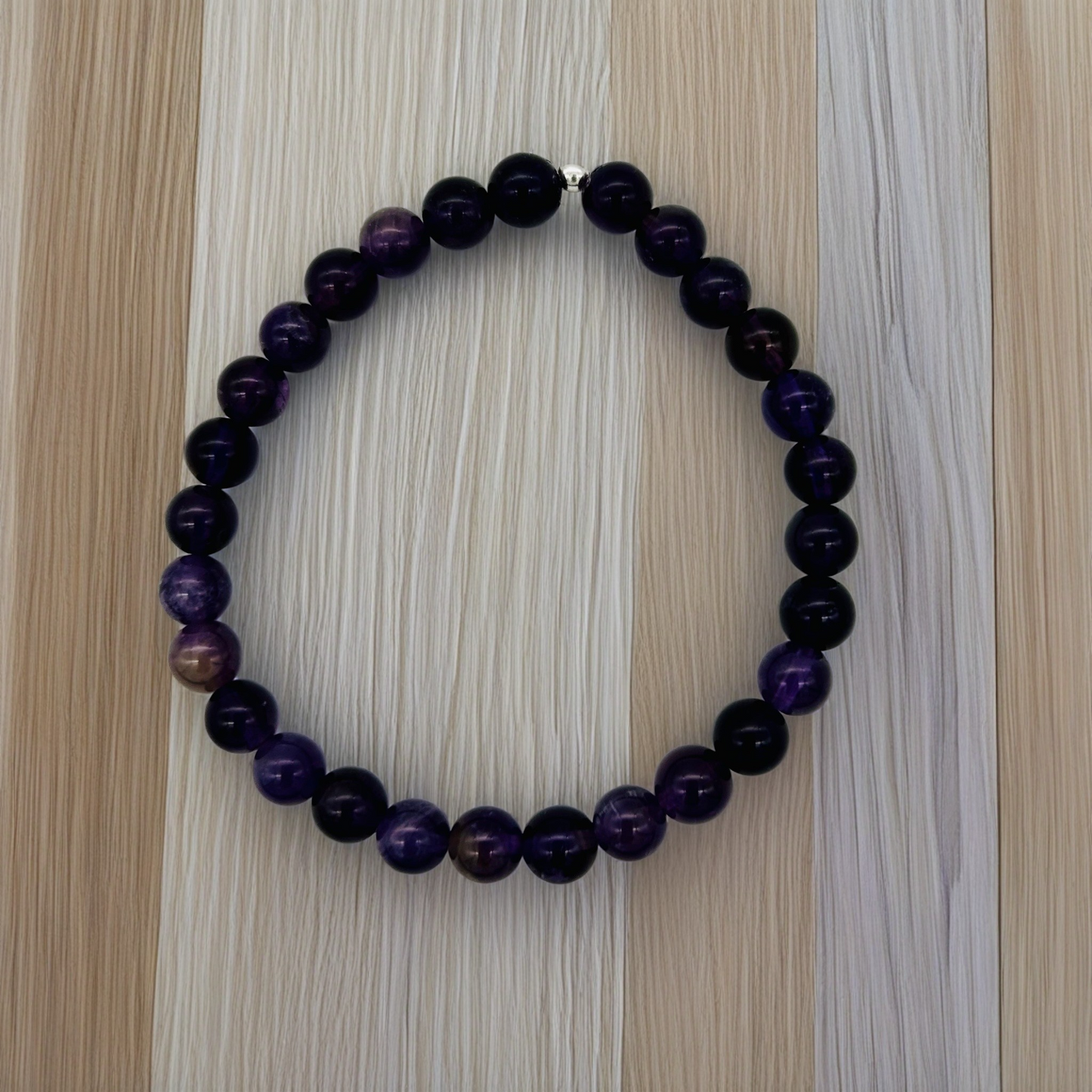 ST1045BL Amethyst Bracelet 6mm. x 7"