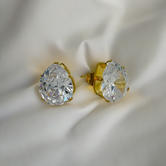 SS950 Gold Plated Drop Earrings 13mm. x 10mm.