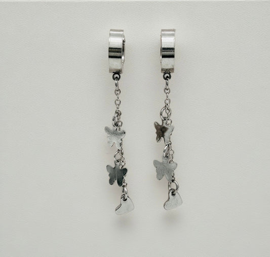 SS1543ER  Butterflies Huggie Earrings