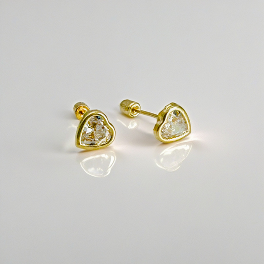 14KG149 Heart Earrings  4mm.