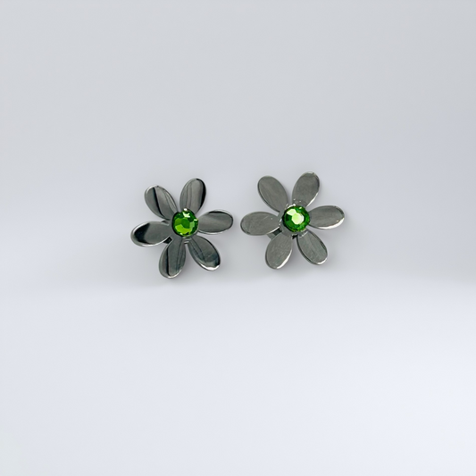 SS1096  Peridot Flower Earrings