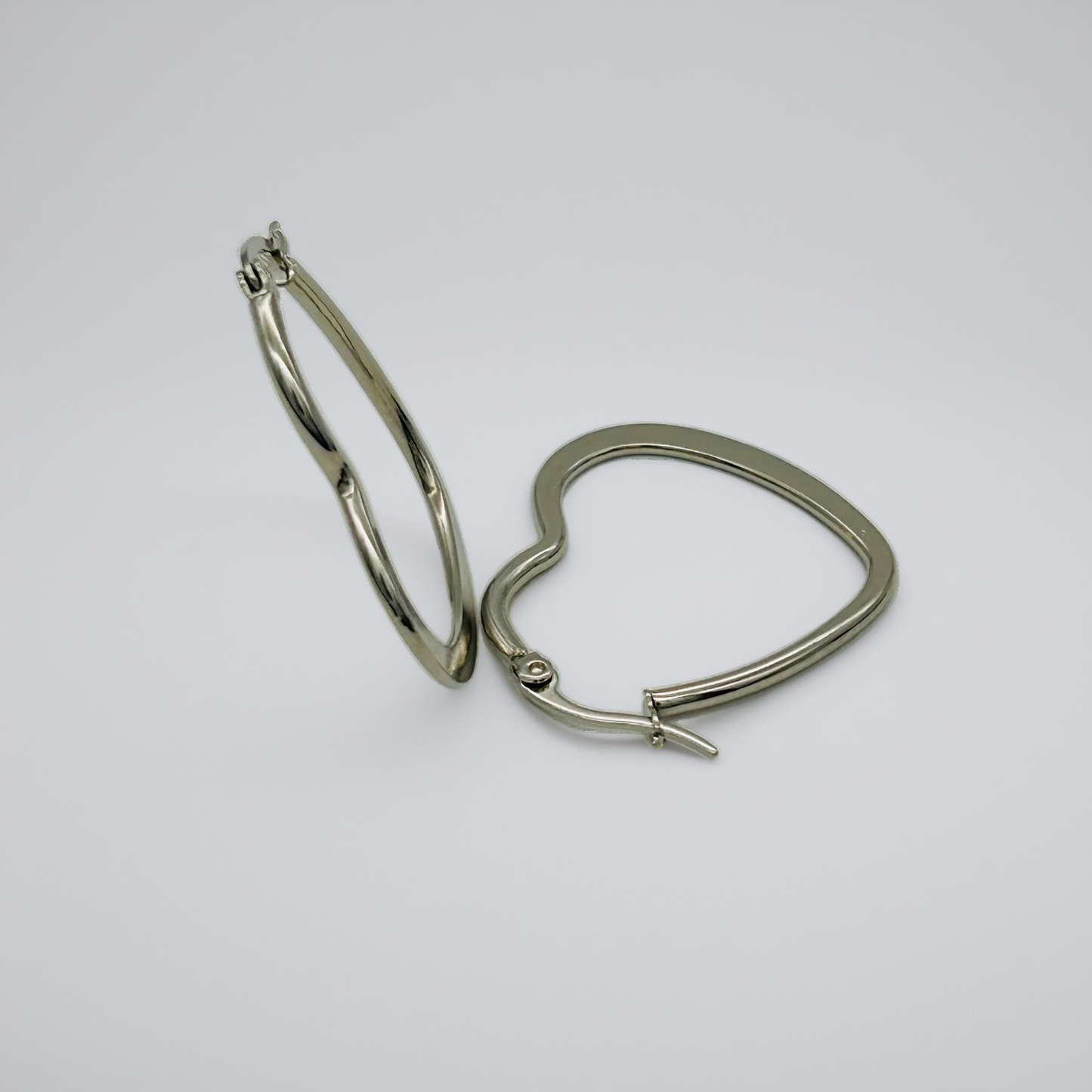 SS970 Heart Hoop Earrings 32mm.