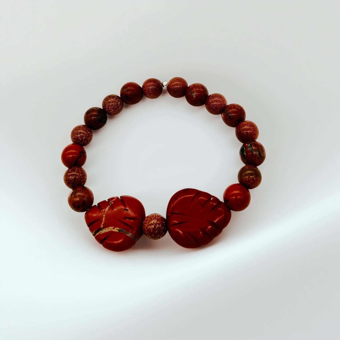 ST1291BL Red Jasper Bracelet 7"